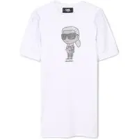 Karl Lagerfeld Kids Kleid für den Alltag Z30458 M Weiß Regular Fit