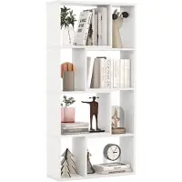 Coast Costway Bücherregal - 8 offene Fächer - 60 x 20 x 120 cm - Weiß