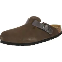 Birkenstock Boston Clogs aus Leder, Gr. 43, schmale Form, braun, ca. 2,5 cm Absatz