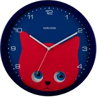 Karlsson - Wanduhr Peekaboo Cat - Blau - 30.8x4.5x30.8cm