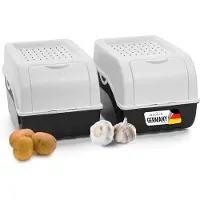 Novaliv 2x Mittel 5L weiß Gemüsebox Kartoffel Aufbewahrungsbox Vorratsdose Zwiebeltopf Knoblauchbox Obsttopf