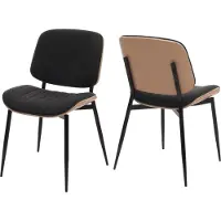 MCW 2er-Set Esszimmerstuhl MCW-O44, Küchenstuhl Stuhl, Bugholz Stoff (370g/m²) MVG natur, dunkelgrau