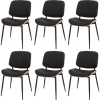 Mendler 6er-Set Esszimmerstuhl MCW-O44, Küchenstuhl Stuhl, Bugholz Kunstleder MVG natur, weiß