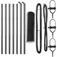 vidaXL Bodenmontierter Sechseckzaun 10 x 0,8 m PVC-beschichteter Stahl