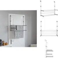 vidaXL Wäschetrockner für Balkon 89x25x(60-95) cm Aluminium