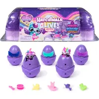 Hatchimals Alive Neon Rainbow Eierkarton Spielset - mit 5 selbstschlüpfenden Eiern und 11 Accessoires für fantasievollen Spielspaß, 5 Jahr(e), Mehrfarbig
