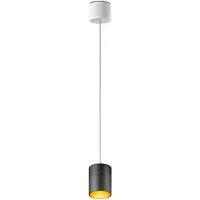OLIGO Tudor M LED-Pendelleuchte 1-flammig mit unsichtbarer Höhenverstellung-Schwarz matt/Blattgold-mit Tunable White (2200K - 5000K)