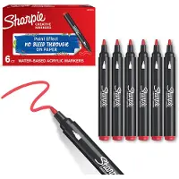 Sharpie - Creative Marker Acrylic Paint Pens - Bullet Tip Water-Based Paint Markers - Red - 6 Count (SKU: 2218119)
