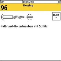 FAST-X Holzschraube DIN 96 Halbrundkopf Schlitz 5 x 70 Messing