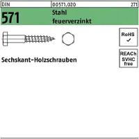 FAST-X Sechskantholzschraube DIN 571 7 x 130 Stahl feuerverzinkt