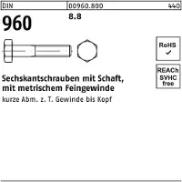 FAST-X Sechskantschraube DIN 960 m.Schaft M 24 x2 x120 8.8