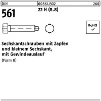 Industrial Quality Supplies Sechskantschraube DIN 561 m.Zapfen BM 12 x 60 22 H (8.8)