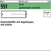 F. REYHER Nchfg. GmbH & Co. KG Gewindestift DIN 551 m.Kegelkuppe/Schlitz M 8 x 45 14 H galvanisch verzinkt