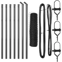 vidaXL Bodenmontierter Sechseckzaun 10 x 0,8 m PVC-beschichteter Stahl