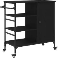 vidaXL Küchentrolley Schwarz Eichen-Optik 87,5 x 39 x 84,5 cm
