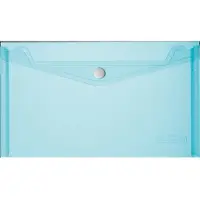 Herlitz Dokumententasche, DIN A5, PP, blau-transparent glasklar, mit weissem Druckknopfverschluss, 0,20 mm