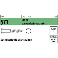 FAST-X Sechskantholzschraube DIN 571 12 x 120 Stahl galvanisch verzinkt