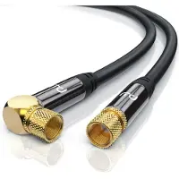 Primewire SAT Kabel HDTV 90° gewinkelt - Premium SAT Koaxialkabel - TV Radio DVB-T DVB-C - 4 Fach Schirmung