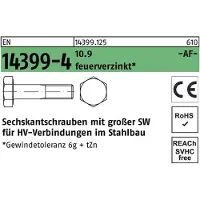 August Sechskantschraube EN 14399-4 M 22 x 100 10.9 feuerverzinkt