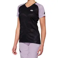 100% Kurzarm Fahrradtrikot - AIRMATIC W - Schwarz/Lila S