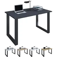 VCM Schreibtisch "Holz Schreibtisch Bürotisch Computertisch Lona U", schwarz (schwarz, anthrazit), B:80cm T:80cm, Tische, Schreibtisch