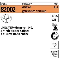 Lindapter Klemmen R 82002 GTW 40 KM 24 / 9,0 galvanisch verzinkt