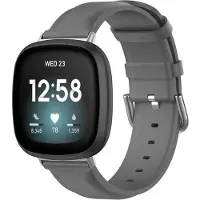 Cover-Discount Fitbit Versa / Sense - Lederarmband grau