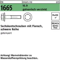 Industrial Quality Supplies Sechskantschraube EN 1665 m.Flansch M 12 x 80 10.9 galvanisch verzinkt
