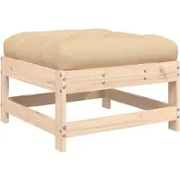 vidaXL Gartenhocker mit Kissen Massivholz Kiefer