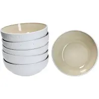 MamboCat Tzia 6x Schale 550 ml Steingut 6 Pers Müslischale Dessert Vanille Weiß Bowl