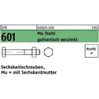 FAST-X Sechskantschraube DIN 601 m.Sechskantmutter M 8 x 110 Mu Stahl 4.6 galvanisch verzinkt