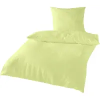 TRAUMSCHLAF Uni Seersucker Bettwäsche 200x200 cm + 2x 80x80 cm limone