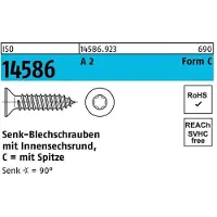 Hörger & Geßler Senkblechschraube ISO 14586 m.Innensechsrund/Spitze 3,5 x 25 -C T15 A 2