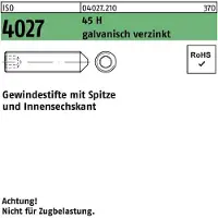 F. REYHER Nchfg. GmbH & Co. KG Gewindestift ISO 4027 Spitze/Innensechskant M 6 x 40 45 H galvanisch verzinkt