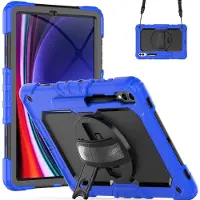 Lobwerk 4in1 Schutzhülle für Samsung Galaxy Tab S9 FE Plus+ X610/X616 2023 12.4 Zoll Hard Case + Standfunkti