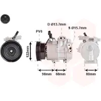 VAN WEZEL 8201K703 DV12 Klimaanlage Klimakompressor PAG 46 R134a für HYUNDAI i20 (PB, PBT)