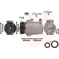 VAN WEZEL Kompressor, Klimaanlage 3700K317