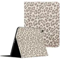 Selencia Sabi Klapphülle mit Leopardenmuster für das Apple iPad 11 (2025) 11 Zoll A16 / iPad 10 (2022) 10.9 Zoll - Soft Ivory