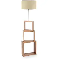 Opviq , AYD - 2903, Stehlampen, Creme, Holz, 20 x 37 x 140 cm