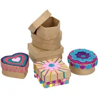 Creativ Company Mini-Schachteln, Aufbewahrungsbox, Cappuccino, Karton, Einfarbig