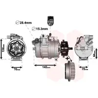VAN WEZEL 5800K987 7SEU16C Klimaanlage Klimakompressor PAG 46 R134a für VW Transporter V Bus (7HB, 7HJ, 7EB, 7EJ, 7EF, 7EG, 7HF, 7EC) Multivan V