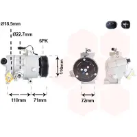 VAN WEZEL Kompressor, Klimaanlage 1801K707