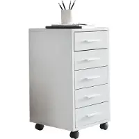 FineBuy Rollcontainer Holz Rollen Standcontainer 33x63x38cm Weiss Schreibtischcontainer