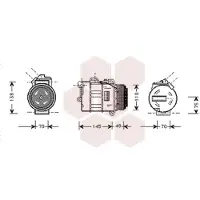 VAN WEZEL 0600K181 Klimaanlage Klimakompressor für BMW 3 Limousine (E46) 5 Limousine (E39) 3 Touring (E46) 5 Touring (E39) 7 (E38)