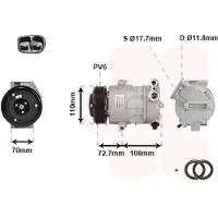 VAN WEZEL Kompressor, Klimaanlage *** IR PLUS *** 3700K419