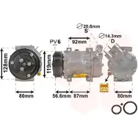 VAN WEZEL Kompressor, Klimaanlage *** IR PLUS *** 0900K238