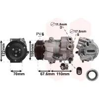 VAN WEZEL 3700K605 CVC Klimaanlage Klimakompressor PAG 46 R134a für OPEL Astra J Sports Tourer (P10) ASTRA J ZAFIRA TOURER C (P12) Meriva B (S10)