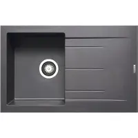 Pyramis Spüle ALAZIA 79x50 in IRON GREY mit Excenterbedienung / Granitspüle / Steinspüle / Ausschnitt 770 x 480 mm