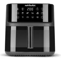 NutriBullet Heißluftfritteuse CrispLite Vision schwarz/silber Korb 8 Liter