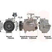 VAN WEZEL 3001K702 6SBU16C Klimaanlage Klimakompressor PAG 46 R134a passend für MERCEDES-BENZ B-Klasse (W246, W242) A-Klasse (W176)